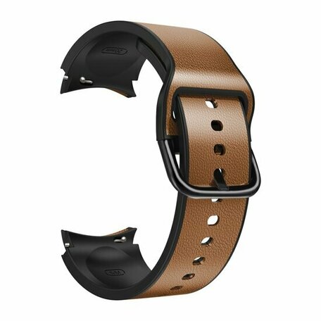 2 in 1 Silikon/Lederband - Braun - Samsung Galaxy Watch 7 - 40mm & 44mm