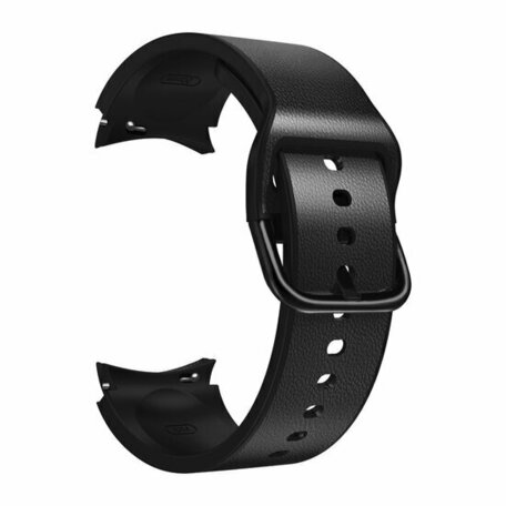 2 in 1 Silikon/Lederband - Schwarz - Samsung Galaxy Watch 7 - 40mm & 44mm