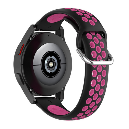 Silikon-Sportarmband mit Schnalle - Schwarz + Rosa - Samsung Galaxy Watch 7 - 40mm / 44mm