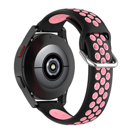 Silikon-Sportarmband mit Schnalle - Schwarz + Rosa - Samsung Galaxy Watch 7 - 40mm / 44mm