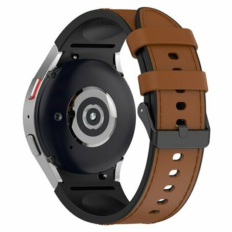 Leder + Silikonarmband - Größe: Large - Braun - Samsung Galaxy Watch 7 - 40mm & 44mm