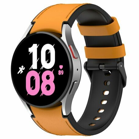 Leder + Silikonarmband - Größe: Large - Ocker - Samsung Galaxy Watch 7 - 40mm & 44mm