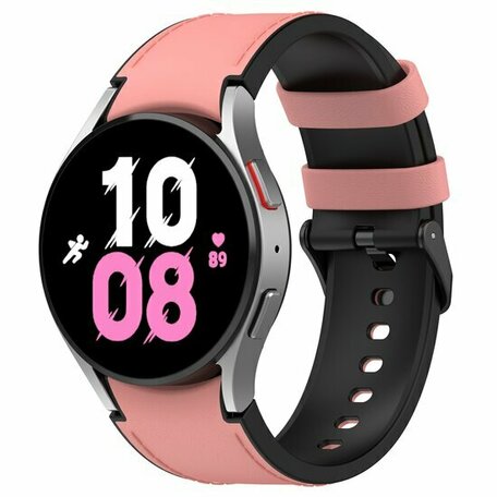 Leder + Silikonarmband - Größe: Large - Pink - Samsung Galaxy Watch 7 - 40mm & 44mm