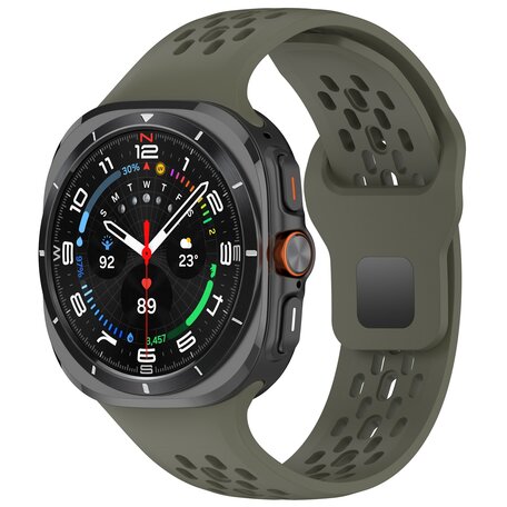 Silikon-Sportband Holes Style - dunkelgrün - Samsung Galaxy Watch Ultra 47mm