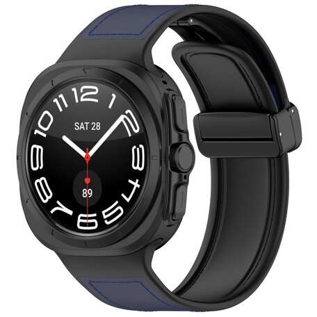 Hybrid Leder + Silikonband - Dunkelblau - Samsung Galaxy Watch Ultra 47mm