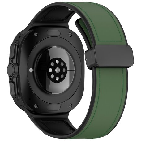 Hybrid Leder + Silikonband - Dunkelgrün - Samsung Galaxy Watch Ultra 47mm