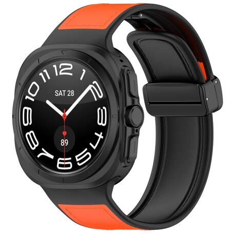 Hybrid Leder + Silikonband - Orange - Samsung Galaxy Watch Ultra 47mm