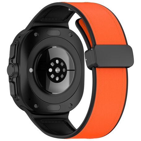 Hybrid Leder + Silikonband - Orange - Samsung Galaxy Watch Ultra 47mm