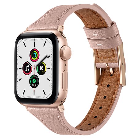 Lederarmband - Hellrosa - Geeignet für Apple Watch 44mm / 45mm / 46mm / 49mm