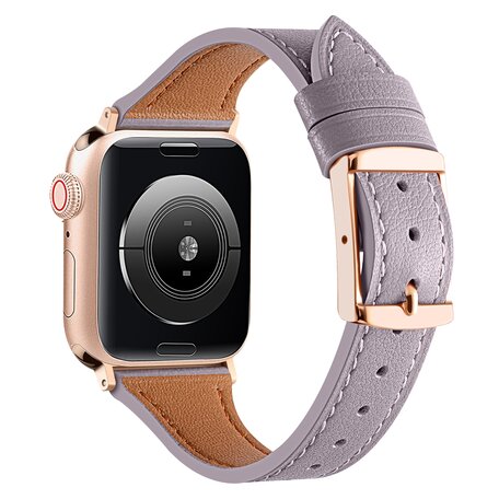 Lederarmband - Lila - Geeignet für Apple Watch 44mm / 45mm / 46mm / 49mm