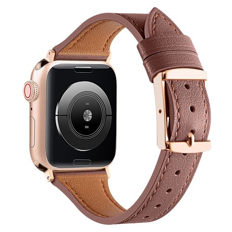 Lederarmband - Braun - Geeignet für Apple Watch 44mm / 45mm / 46mm / 49mm