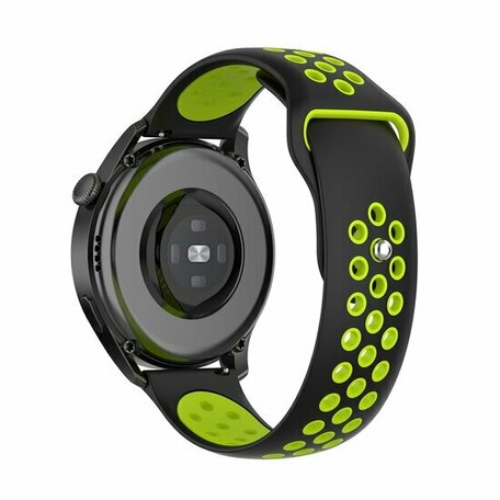 Sport Edition Silikonband - Schwarz + Grün - Huawei Watch GT 5 (Pro) / GT 4 / GT 3 / GT 2 - 46mm