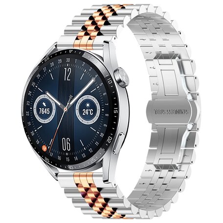 Stahlband - Silber / Roségold - Huawei Watch GT 5 (Pro) / GT 4 / GT 3 / GT 2 - 46mm