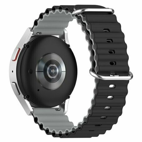 Ocean Style Silikonarmband - Schwarz / Grau - Huawei Watch GT 5 (Pro) / GT 4 / GT 3 / GT 2 - 46mm