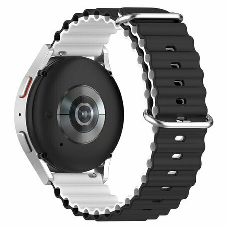 Ocean Style Silikonarmband - Schwarz / Weiß - Huawei Watch GT 5 (Pro) / GT 4 / GT 3 / GT 2 - 46mm