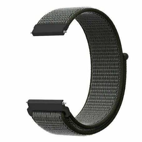 Sport Loop Nylon armband - Dunkelgrün mit grauem Band - Huawei Watch GT 5 (Pro) / GT 4 / GT 3 / GT 2 - 46mm