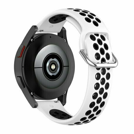 Silikon-Sportarmband mit Schnalle - Weiß + Schwarz - Huawei Watch GT 5 (Pro) / GT 4 / GT 3 / GT 2 - 46mm