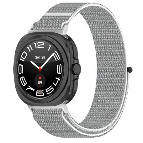 Nylon Sport Looparmband - Hellgrau - Samsung Galaxy Watch Ultra 47mm