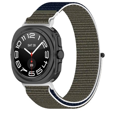 Nylon Sport Looparmband - Grün / Dunkelblau - Samsung Galaxy Watch Ultra 47mm