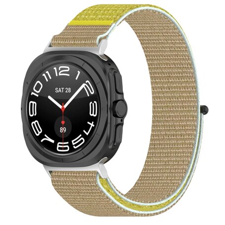 Nylon Sport Looparmband - Khaki / gelb - Samsung Galaxy Watch Ultra 47mm