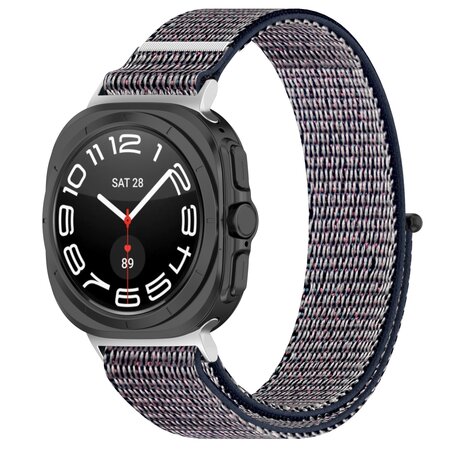 Nylon Sport Looparmband - Dunkelblau gemischt - Samsung Galaxy Watch Ultra 47mm