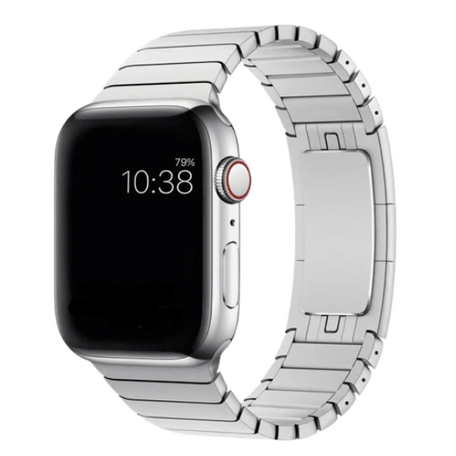 Gliederarmband Edelstahlband - Silber - Geeignet für Apple Watch 44mm / 45mm / 46mm / 49mm