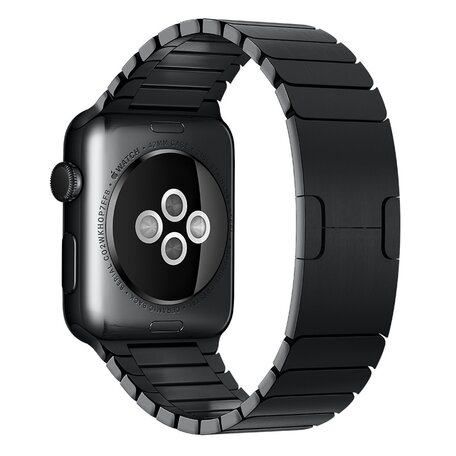 Gliederarmband Edelstahlband - Schwarz - Geeignet für Apple Watch 44mm / 45mm / 46mm / 49mm