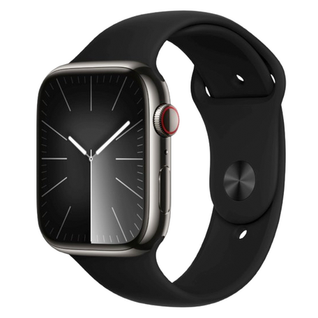 Gummi-Sportband - Schwarz - Geeignet für Apple Watch 44mm / 45mm / 46mm / 49mm