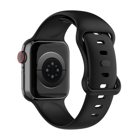 Silikon-Sportband - Schwarz - Größe: S/M - Geeignet für Apple Watch 38mm / 40mm / 41mm / 42mm