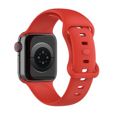 Silikon-Sportband - Rot - Größe: M/L - Geeignet für Apple Watch 38mm / 40mm / 41mm / 42mm