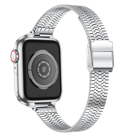 Edelstahl Slim Fit Armband - Silber - Geeignet für Apple Watch 38mm / 40mm / 41mm / 42mm