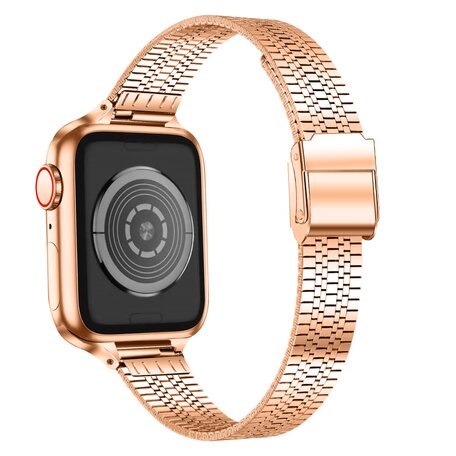 Edelstahl Slim Fit Armband - Champagner Gold - Geeignet für Apple Watch 38mm / 40mm / 41mm / 42mm