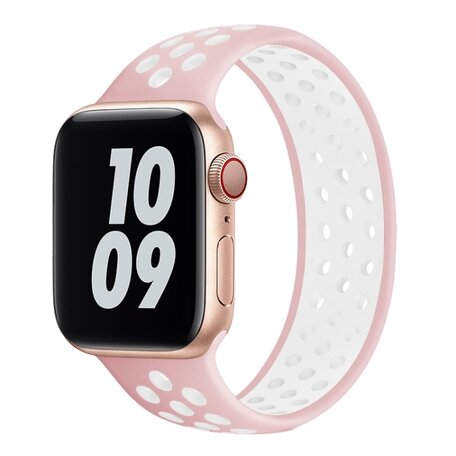 Solo Loop Sportband - Größe: S - Rosa + Weiß - Geeignet für Apple Watch 44mm / 45mm / 46mm / 49mm