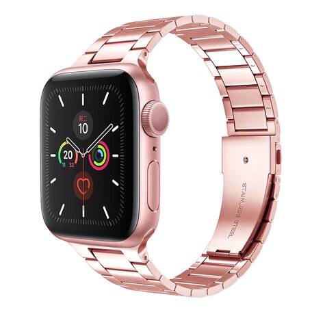 Stahlgliederarmband - Roségold - Geeignet für Apple Watch 38mm / 40mm / 41mm / 42mm