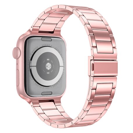 Stahlgliederarmband - Roségold - Geeignet für Apple Watch 38mm / 40mm / 41mm / 42mm